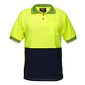 Prime Mover Unisex Polo Shirt, Yellow/Navy, Medium US