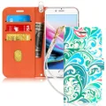 FYY iPhone 8 Plus case, iPhone 7 Plus case, [RFID Blocking Wallet] Handmade Preminum PU Leather Wallet Case for iPhone 8 Plus/7 Plus Pattern 16