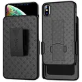 iPhone XR Holster Case, Aduro Combo Shell & Holster Case - Super Slim Shell Case with Built-in Kickstand, Swivel Belt Clip Holster for Apple iPhone XR/iPhone 10R (2018/2019) …
