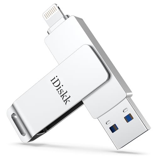iDiskk 256GB iPhone Photo Storage Stick MFi Certified Flash Drive Photo Stick for iPhone (14/13/12/12 pro/12 pro max/11/11 Pro/XR/X) Flashdrive for iPhone iPad MacBook/Laptops/PC for Photos Videos