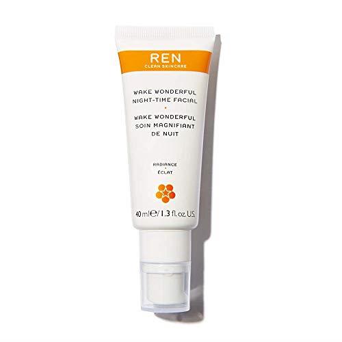 REN Wake Wonderful Night-Time Facial for Unisex, 1.4 oz Treatment, 42 ml