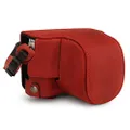 MegaGear Leica D-Lux 7 MegaGear MG1699 Ever Ready Genuine Leather Camera Case Compatible with Leica D-Lux 7 - Red Camera Case, Red (MG1699)