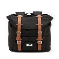 Herschel Little America Mid-Volume, Black/Tan Synthetic Leather Backpack