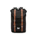 Herschel Little America Mid-Volume, Black/Tan Synthetic Leather Backpack