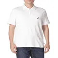 NAUTICA Men's Classic Fit Short Sleeve Solid Soft Cotton Polo Shirt, Bright White, Large US