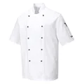 Portwest C734 Unisex Kent Chef Jacket Short Sleeve White, Large