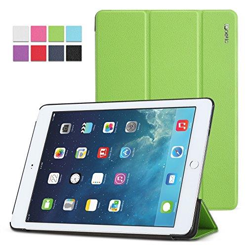 iPad Air Case - Poetic iPad Air Case [Slimline Series] - [Lightweight] [Ultra-Slim] PU Leather Slim-Fit Trifold Cover Stand Folio Case for Apple iPad Air (5th Generation iPad) Green (3 Year