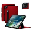 ZUGU iPad Pro 12.9 Case 2020/2018 4th & 3rd Generation New Alpha Model Ultra Slim Protective Cover - Wireless Apple Pencil Charging - Convenient 10-Angle Magnetic Stand & Auto Sleep/Wake [ Red ]