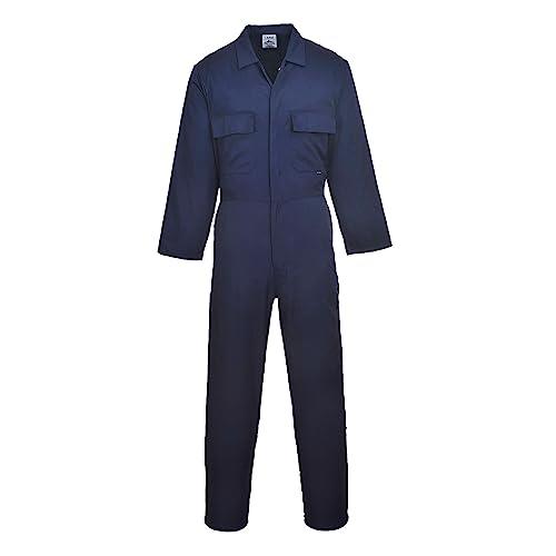 Portwest S999 Mens Euro Workwear Polycotton Coverall Boiler Suit Overalls Navy Tall, 2X-Large