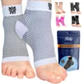 Bitly Plantar Fasciitis Socks (1 Pair) Premium Ankle Support foot Compression Sleeve,White, (X-Large)