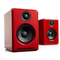 Audioengine Bluetooth Desktop Speakers - A2+ 60W Powered Wireless Stereo Monitor Bookshelf Speakers - Home Music System aptX HD Bluetooth, Built-in 16Bit DAC (Red)