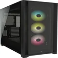 CORSAIR iCUE 5000X RGB Tempered Glass Mid-Tower ATX Smart Case (Four Tempered Glass Panels, Corsair RapidRoute Cable Management System, Three Included 120mm RGB Fans, Smart RGB Lighting) Black