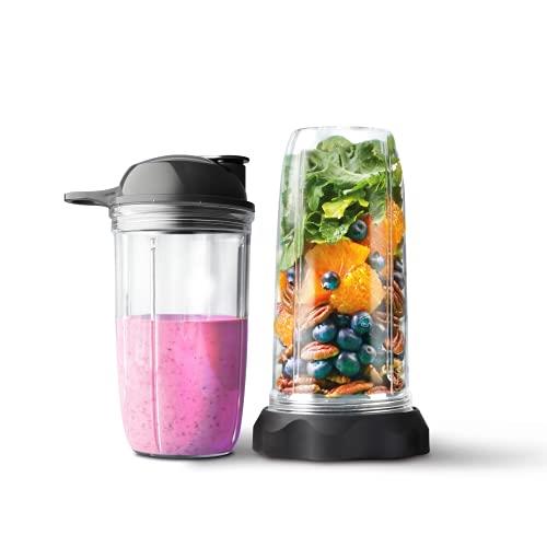 NutriBullet Deluxe Upgrade Kit, Dark Grey, accessories, cup, blade, 700ml + 500ml cups, flip top lid, and easy twist extractor blade, suits Pro V2 1000w and 1200w variants (BDM-0407CDB)