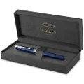 PARKER Sonnet Rollerball Pen, Blue Lacquer with Palladium Trim, Fine Point Black Ink (1931535)