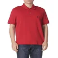 Nautica Men's Classic Fit Short Sleeve Solid Soft Cotton Polo Shirt, Nautica Red, Small