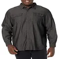 Wrangler Authentics Men's Long Sleeve Classic Woven Shirt, Black Denim, M