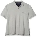 NAUTICA Men's Classic Fit Short Sleeve Solid Soft Cotton Polo Shirt, Grey Heather, Small US