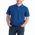 Nautica Men's Classic Fit 100% Cotton Soft Short Sleeve Stripe Polo Shirt, Bright Cobalt, 1X