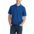Nautica Men's Classic Fit 100% Cotton Soft Short Sleeve Stripe Polo Shirt, Bright Cobalt, 1X