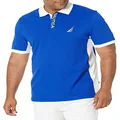 Nautica Men's Short Sleeve Color Block Performance Pique Polo Shirt, Bright Cobalt, X-Large US