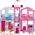 Barbie 3-Story Townhouse Dollhouse with Elevator, Swing Chair, Furniture and Accessories