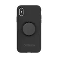 Otter + Pop for iPhone X & XS: OtterBox Symmetry Series Case - Black & PopSockets Swappable PopTop - Aluminum Black