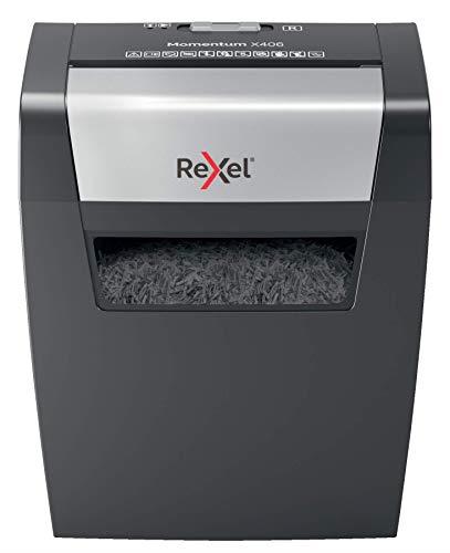 Rexel Momentum X406 Cross Cut Paper Shredder, Shreds 6 Sheets, 15 Litre Bin, Black, 2104569AU