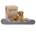 FurHaven Pet Dog Bed | Orthopedic Microvelvet Luxe Lounger Pet Bed for Dogs & Cats, Gray, Jumbo