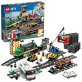 LEGO City Cargo Train 60198 Remote Control Train Building Set With Tracks For Kids