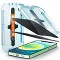 SPIGEN EZ Fit GLAS.tR Privacy Screen Protector Designed for Apple iPhone 12 mini (2020) [5.4-inch] Slim 9H Tempered Glass [2-Pack] - Black