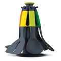 Joseph Joseph Elevate - Kitchen tools & gadgets Carousel 6-Piece Utensil Set with rotating stand, Ergonomic silicone handles, non stick head- Green