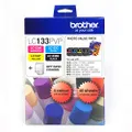Brother LC133 Value Pack, 1x Black, Cyan, Magenta, Yellow, Up to 600 Pages(LC-133PVP) DCP-J152W, DCP-J172W, DCP-J552DW, DCP-J752W, DCP-J4110DW, MFC-J245, MFC-J470DW, MFC-J475DW, MFC-J650DW, MFC-J870DW