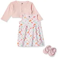 Hudson Baby Baby Girls Cotton Dress, Cardigan and Shoe Set Casual Dress, Ice Cream, 9-12 Months US