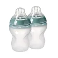 Tommee Tippee Closer to Nature Soft Feel Silicone Baby Bottles, Slow Flow Breast-Like Teat with Anti-Colic Valve, Stain and Odour Resistant, 260ml, Pack of 2, 0 Months+