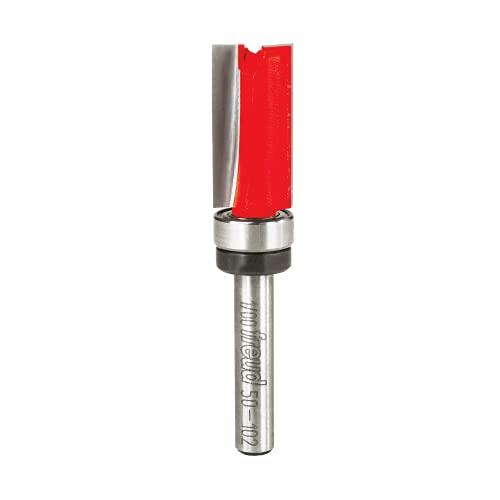 Freud 1/2" Diameter Flush Trim Bit with Top Bearing with 1/4" Shank (50-102) Red