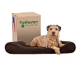 FurHaven Pet Dog Bed | Orthopedic Microvelvet Luxe Lounger Pet Bed for Dogs & Cats, Espresso, Large