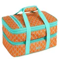 MIER Insulated Double Casserole Carrier Thermal Lunch Tote for Potluck Parties Picnic Beach - Fits 9x13 Casserole Dish Expandable Orange