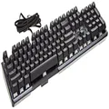 MSI Gaming Gear Backlit RGB LED Kailh Box White Mechanical Switches Anti Ghosting 104 Keys Brushed Aluminum Gaming Keyboard (Vigor GK50 Elite BW)
