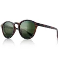 SUNGAIT Classic Round Polarized Sunglasses Retro Vintage Style UV400 (Amber Frame/Green Lens) K166HUPOKMOLV-AU