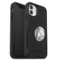 OtterBox Bundle: Commuter Series Case for iPhone 11 - (Black) + PopSockets PopGrip - (White Marble)