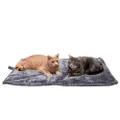 Furhaven Pet Dog Bed Heating Pad - ThermaNAP Quilted Faux Fur Insulated Thermal Self-Warming Pet Bed Pad for Dogs and Cats, Gray, Large