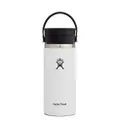 HYDRO FLASK - Travel Coffee Flask 473 ml (16 oz) - Vacuum Insulated Stainless Steel Travel Mug with Leak Proof Flex Sip Lid - BPA-Free - Wide Mouth - White
