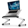 WorkEZ Executive Adjustable Height & Angle Ergonomic Aluminum Laptop Cooling Stand, Multifunctional Lap Desk, Folding Portable Reading & Monitor Riser