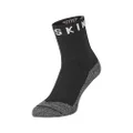 SEALSKINZ Unisex Waterproof Warm Weather Soft Touch Ankle Length Sock, Black/Grey Marl/White, X-Large