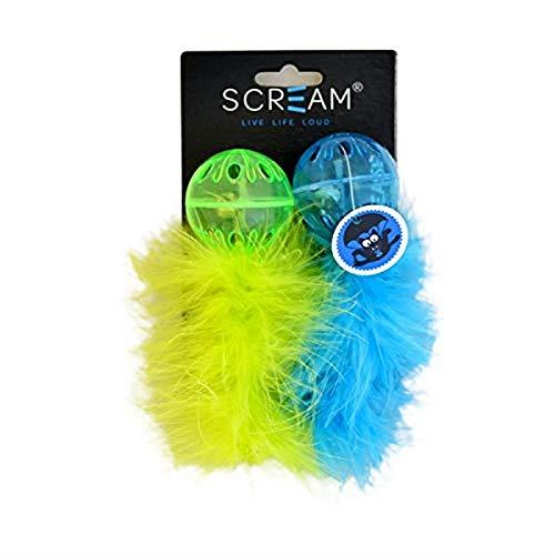 Scream 91-SCT03668 Cat Toy, Loud Green & Blue