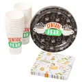 Silver Buffalo FRD2015T Warner Bros Friends Central Perk Logo Paper Party Pack Set-20-Piece, Assorted, Black and White