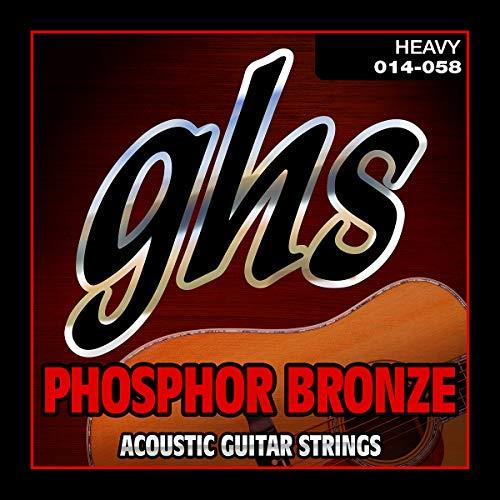 GHS Strings Phosphor Bronze Acoustic Guitar Strings, Heavy (.014.058) (340)