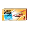 BIC Round Stic Grip Xtra Comfort Ballpoint Pen, Medium Point (1.2mm), Red, 12-Count