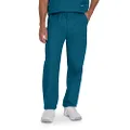 Landau Essentials Relaxed Fit 7-Pocket Elastic Cargo Scrub Pants for Men 8555 Caribbean Blue