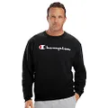 Champion Men's Powerblend Fleece Crew, Script Logo Sweatshirt, Black-y06794, Small US